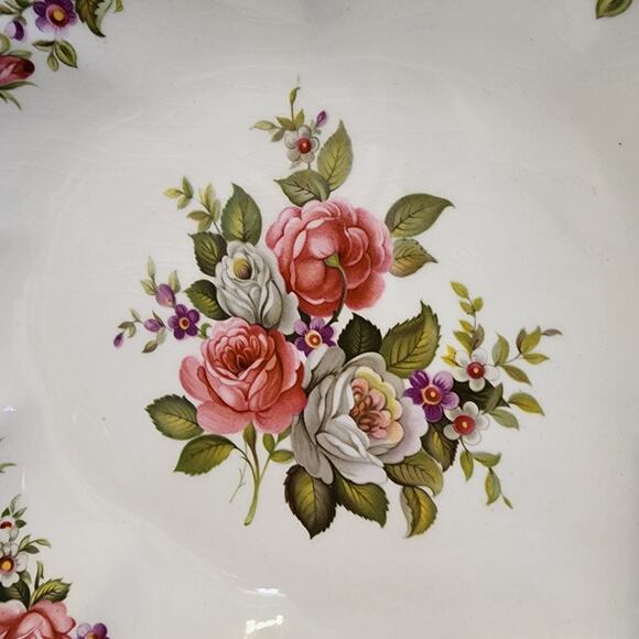 James Kent Old Foley Harmony Rose Oval Serving Bowl England 10.5" - Picture 4 of 8